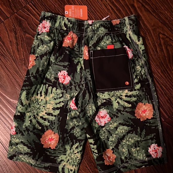 NWT Gymboree Floral Pixelated Boys Swim Trunks - Picture 2 of 3